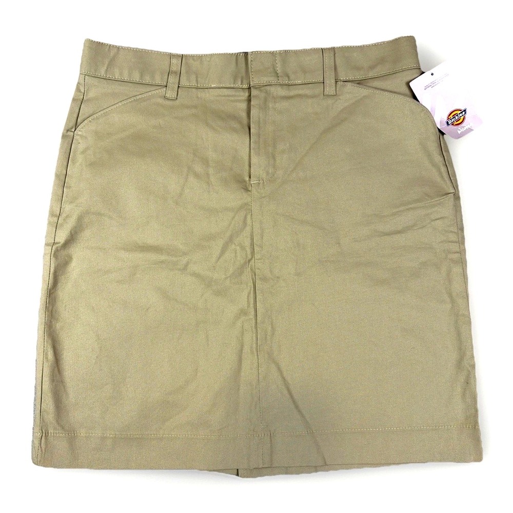 Dickies Chino Skirt Women Size 10 Khaki Tan Twill Workwear Casual FK201DS
